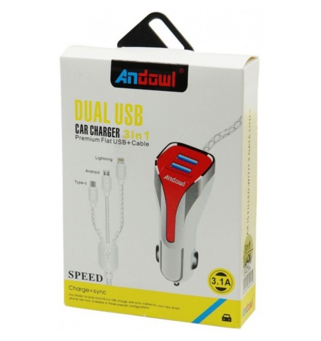 φορτιστής-αυτοκινήτου-3-1a-με-2-θύρες-usb-και-3-καλώδια-φόρτισης-3-σε-1